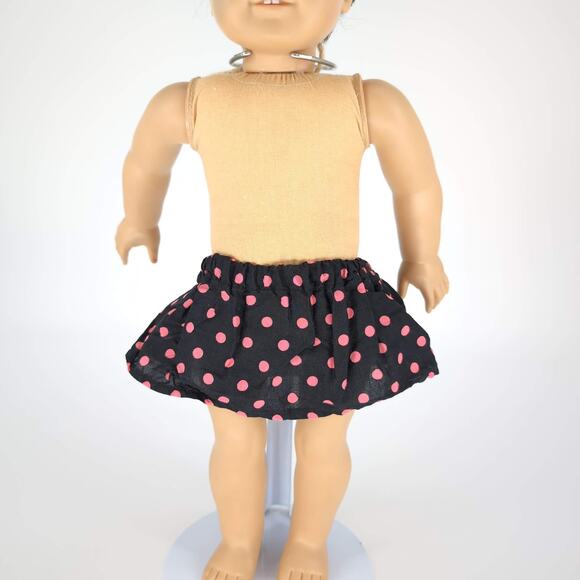 Unbranded Black & Hot Pink Polka Dot Ruffle Mini Pull On Skirt for 18" Dolls GUC - Picture 9 of 9